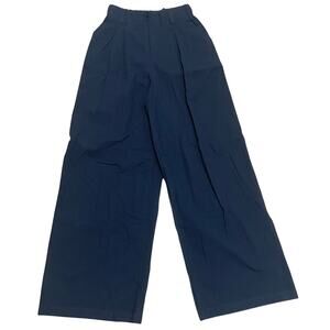 Halara Womens Small Black High Waisted Cotton Pockets Wide Leg Palazzo Pants NWT